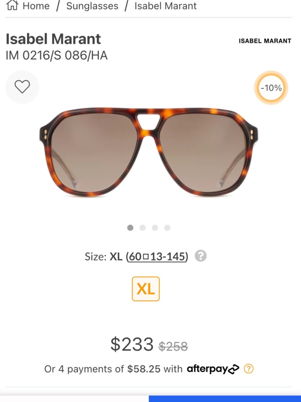 Isabel Marant Tortoiseshell Sunglasses with Black Case